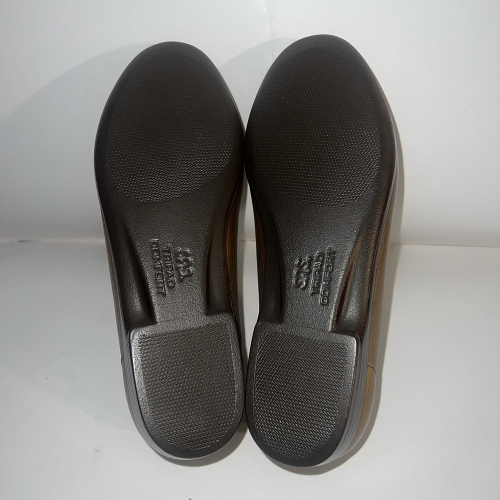 SAS Simplify Slip On Loafer Tripad Comfort Leather Flat Gold Size 7.5 - Picture 7 of 7